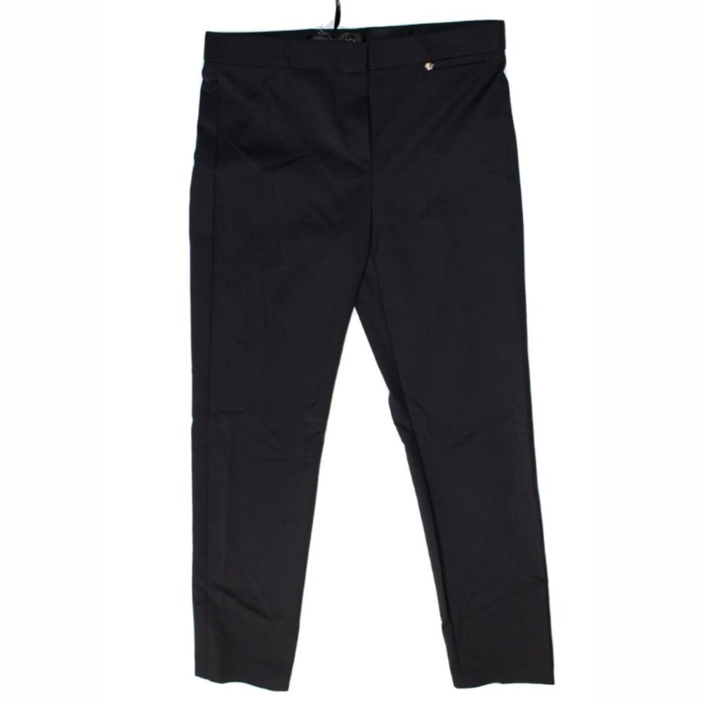 Versace Dress Pants Black Cotton Blend - Gold Medusa Pants Size 38 IT(29x28)